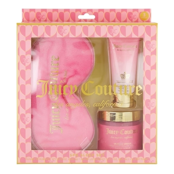 🩷🔹️Juicy Couture🔹️ Sleep Spa Set Vanilla Scrub + Eye Mask + Vanilla Lotion - Picture 1 of 6